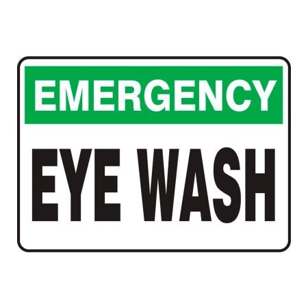 Accuform Accuform Emergency Sign, Eye Wash, 14inW x 10inH, Aluminum MFSD913VA